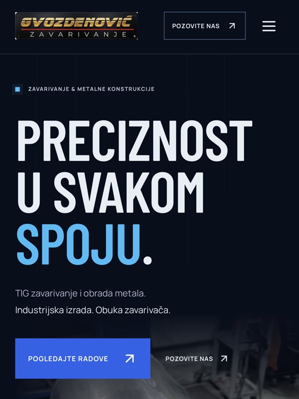 Početna strana sajta Gvozdenović zavarivanje